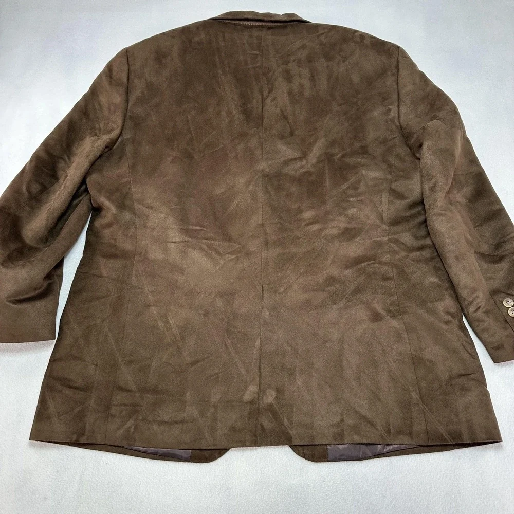 Nautica Sport Coat Mens 48R Brown Faux Suede Blazer‎ Jacket Three Button Prep